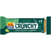 Baton crocant cu ovaz, alune si migdale, 50 g, Isola Bio