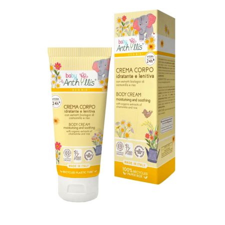 Lotiune de corp hidratanta si calmanta pentru bebelusi cu musetel si orez Bio, 100 ml, Baby Anthyllis