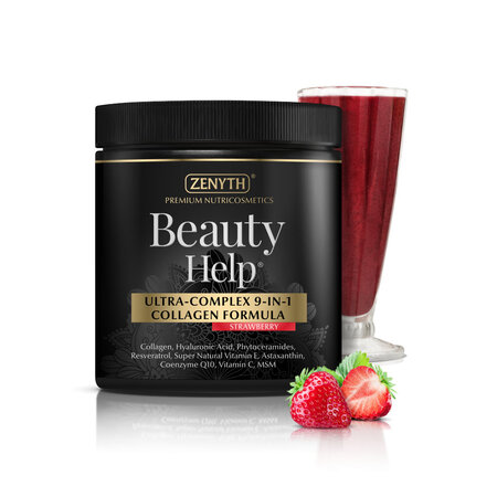 Beauty Help Ultra-Complex 9-in-1 Collagen Formula cu aroma de capsuni, 300 g, Zenyth 761270