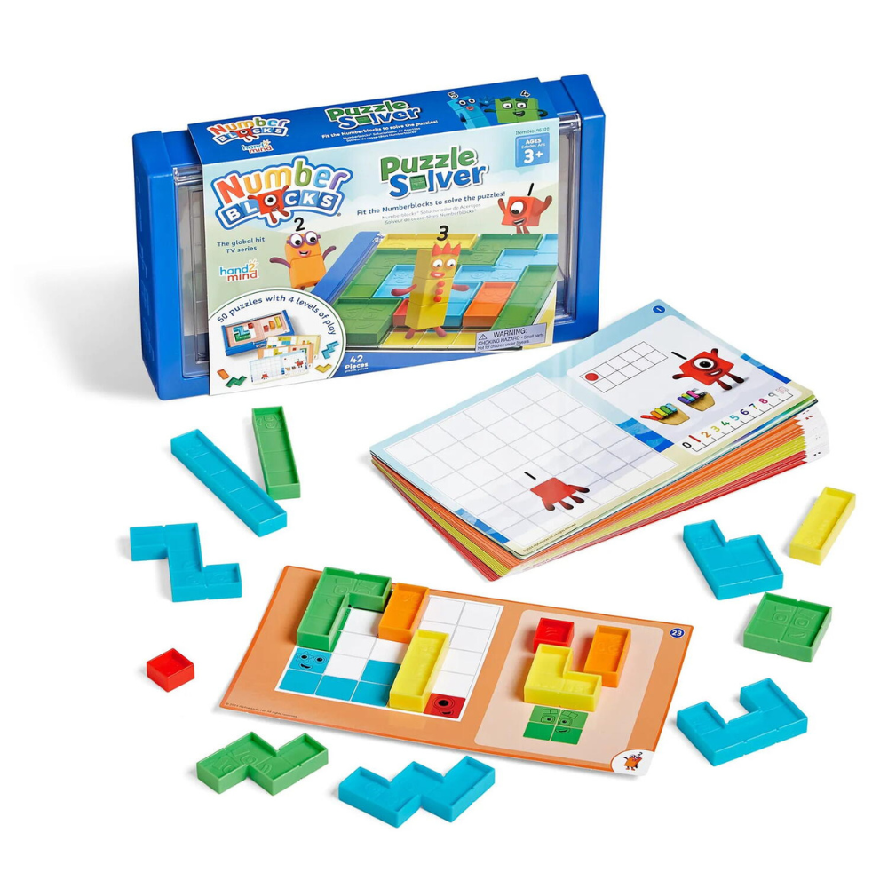 Joc de logica Numberblocks, rezolva puzzle-uri, 3 ani+, Hand2Mind