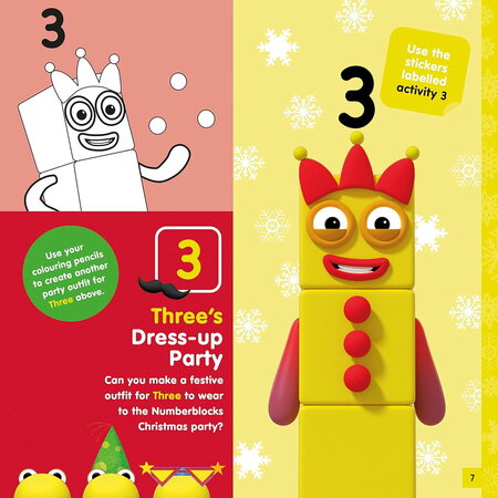 Carte cu abtibilduri si activitati Numberblocks, Magia Craciunului, 3 ani+, Hand2Mind 744846