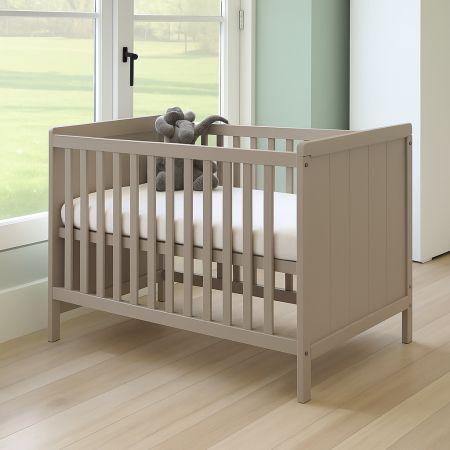 Patut bebelusi din MDF transformabil in Sofa Elisabeth II, 120×60 cm, Beige, E-Kids 744856