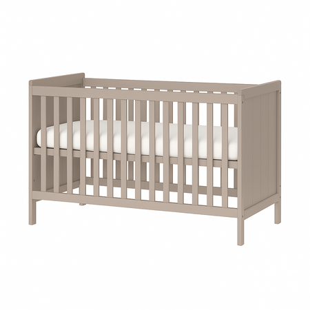 Patut bebelusi din MDF transformabil in Sofa Elisabeth II, 120×60 cm, Beige, E-Kids 744855