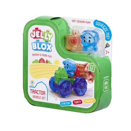 Set de constructie cu tractor, 12 piese, Jelly Blox