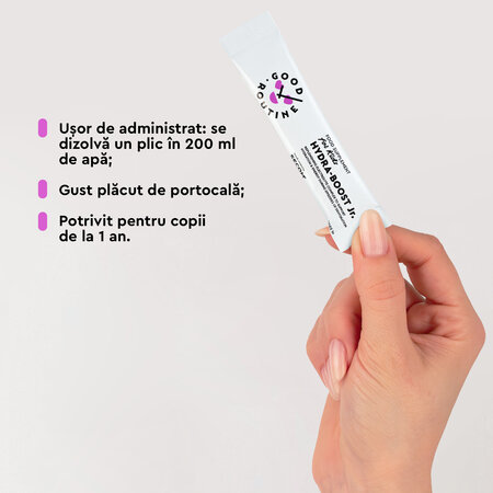 Hydra-Boost Jr, gust portocala, 10 plicuri x 4.2 g, Good Routine 763472
