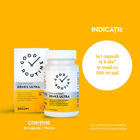 D3+K2 Ultra, 30 capsule gelatinoase moi, Good Routine 777395