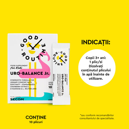 Uro-Balance Jr, gust de portocale, 10 plicuri x 2.25 g, Good Routine 763530