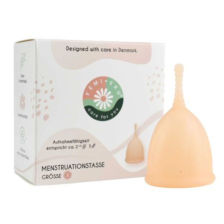 Cupa menstruala 100% silicon medicinal, Marimea S, Powder, FemiEko