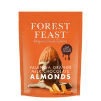 Migdale in ciocolata cu lapte si aroma de portocala, 120 g, Forest Feast
