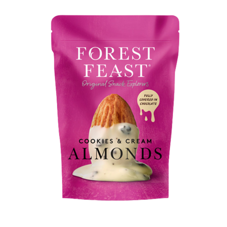 Migdale in ciocolata belgiana alba si biscuiti crocanti, 120 g, Forest Feast