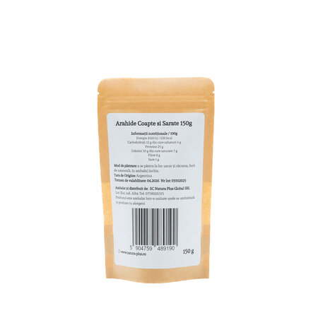 Arahide coapte si sarate, 150 g, Natura Plus 745100