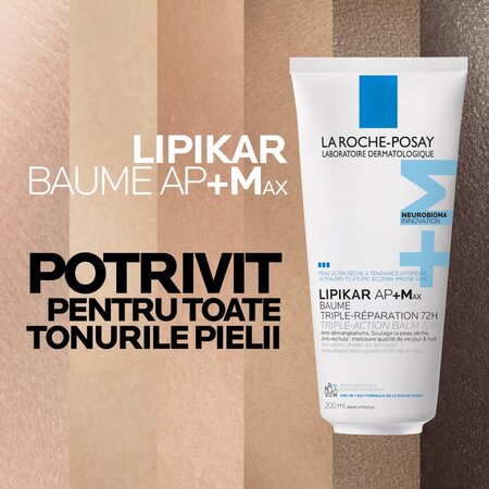 Balsam triplu reparator Lipikar Baume AP+Max, 200 ml, La Roche Posay 745250