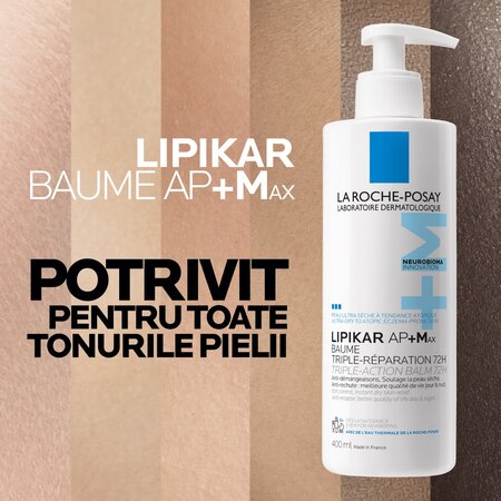 Balsam triplu reparator Lipikar Baume AP+Max, 400 ml, La Roche Posay 745268