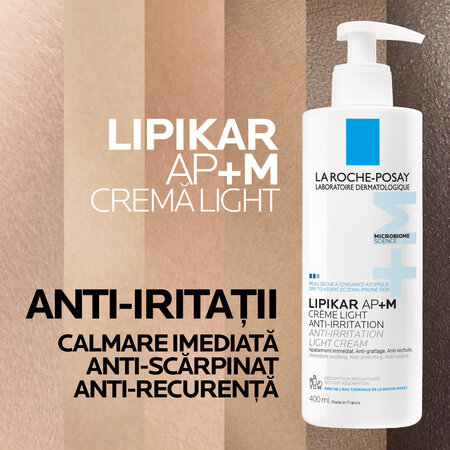 Crema cu tripla actiune Lipikar Light AP+M, 400 ml, La Roche Posay 745312