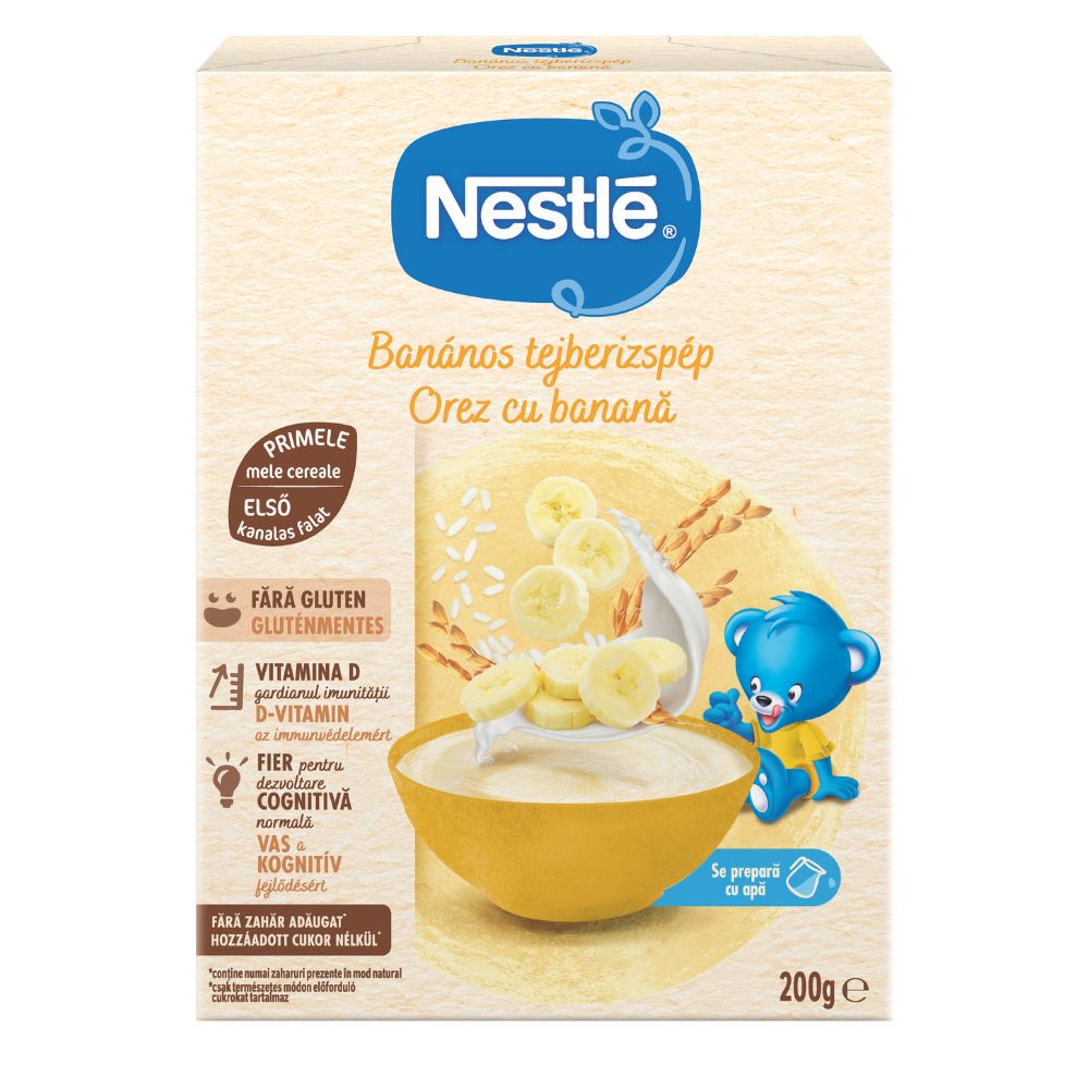 Cereale cu lapte si banana, 6 luni+, 200 g, Nestle