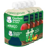 Pachet Piure Bio de mango, 4 luni+, 4 x 80 g, Gerber