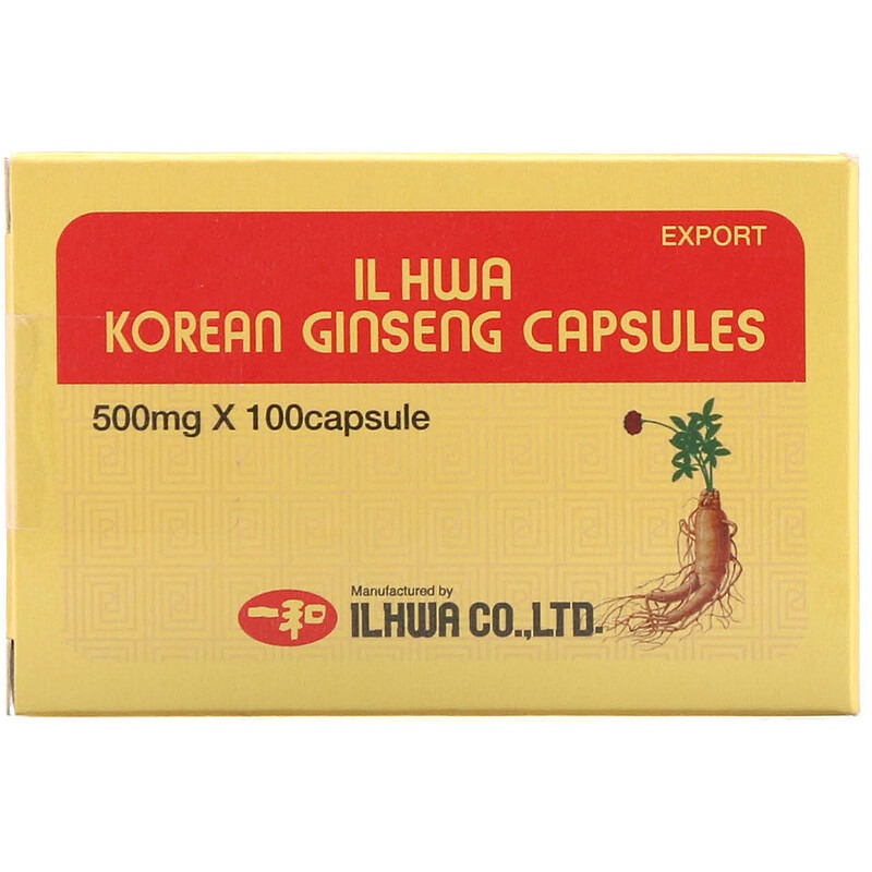 Capsule cu pulbere din radacina de ginseng coreean, 500 mg, 50 capsule, Ilhwa