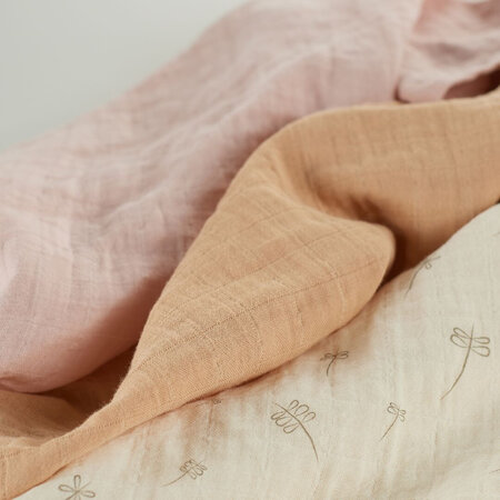 Muselina multifunctionala din bumbac 100% organic, 60x60 cm, Pure Bloom, 3 bucati, Onino 745387