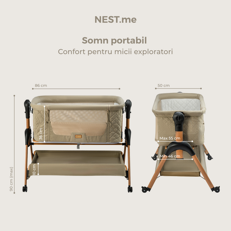 Patut co-sleeper NEST.me, Misty Taupe, Onino 745405