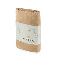 Muselina multifunctionala din bumbac 100% organic HUG.me, 120x120 cm, Oatmeal Beige, 1 bucata, Onino