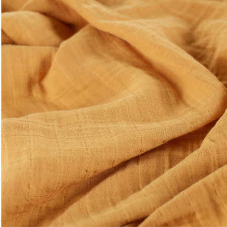 Muselina multifunctionala din bumbac 100% organic HUG.me, 120x120 cm, Honey Gold, 1 bucata, Onino 745463