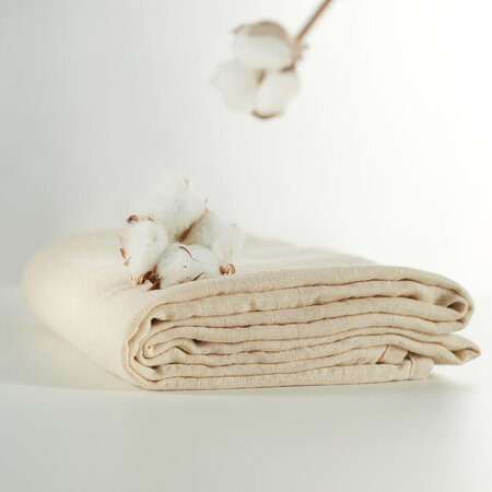 Muselina multifunctionala din bumbac 100% organic HUG.me, 120x120 cm, Creamy Vanilla, 1 bucata, Onino 745476