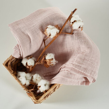 Muselina multifunctionala din bumbac 100% organic HUG.me, 120x120 cm, Warm Peach, 1 bucata, Onino 745485