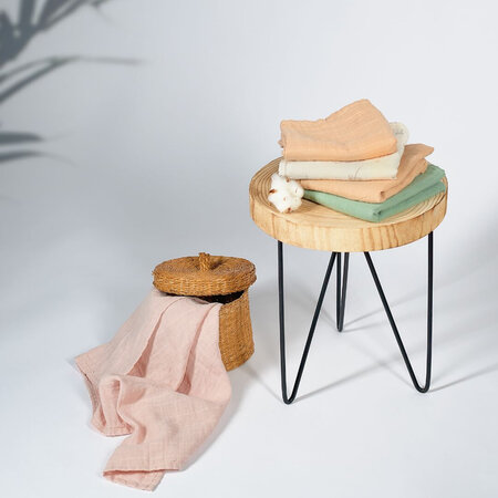 Muselina multifunctionala din bumbac 100% organic HUG.me, 120x120 cm, Warm Peach, 1 bucata, Onino 745484