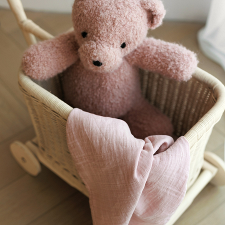 Muselina multifunctionala din bumbac 100% organic HUG.me, 120x120 cm, Warm Peach, 1 bucata, Onino 745482