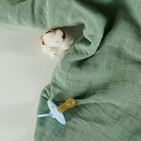 Muselina multifunctionala din bumbac 100% organic HUG.me, 120x120 cm, Serene Green, 1 bucata, Onino 745489