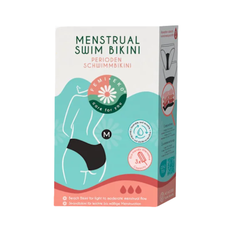 Slip menstrual reutilizabil pentru apa, marimea M, Negru, 1 bucata, FemiEko