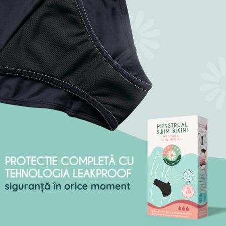Slip menstrual reutilizabil pentru apa, XS, Negru, 1 bucata, FemiEko 756810