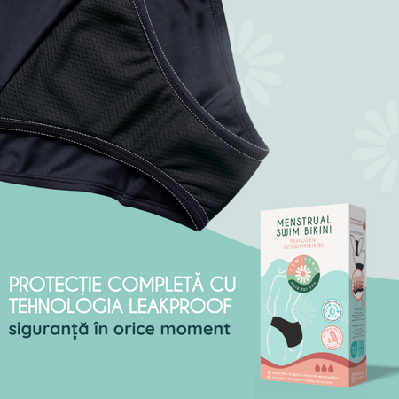 Slip menstrual reutilizabil pentru apa, XS, Negru, 1 bucata, FemiEko 756810