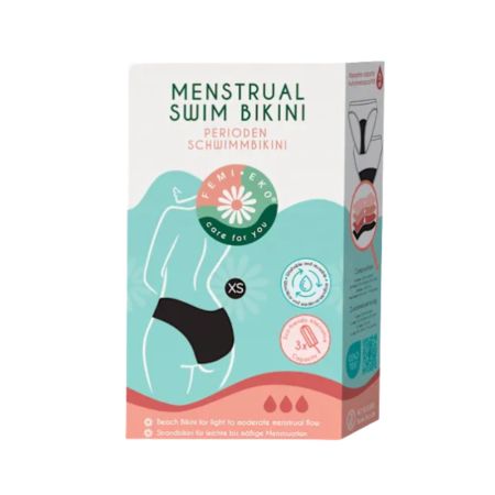 Slip menstrual reutilizabil pentru apa, XS, Negru, 1 bucata, FemiEko