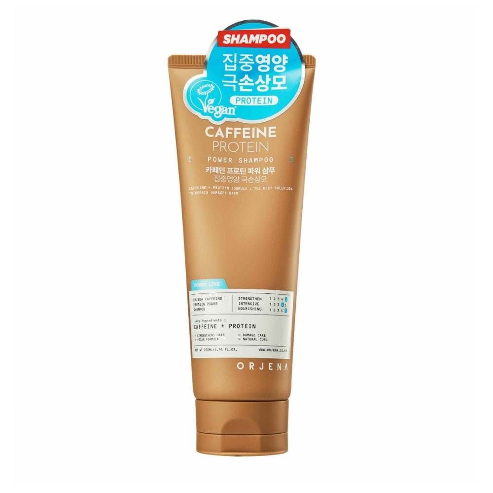 Sampon impotriva caderii parului cu cafeina si proteine vegetale Caffeine, 200 ml, Orjena