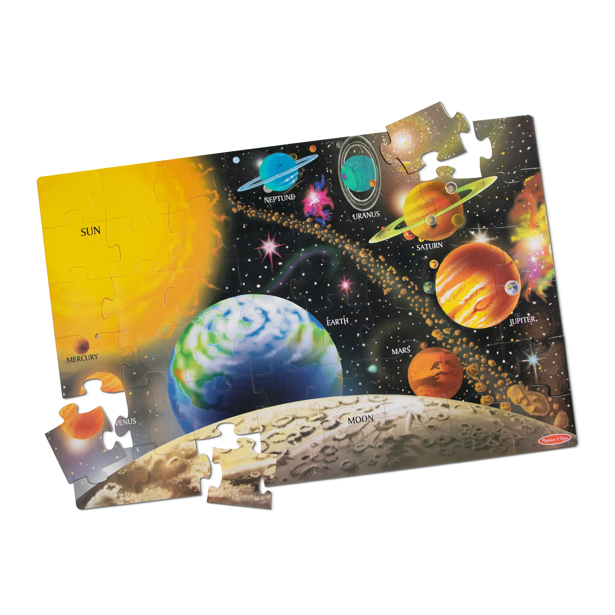 Puzzle de podea Sistemul Solar, +3 ani, 48 piese, Melissa and Doug