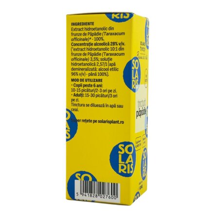 Tinctura de Papadie, 50 ml, Solaris 745922