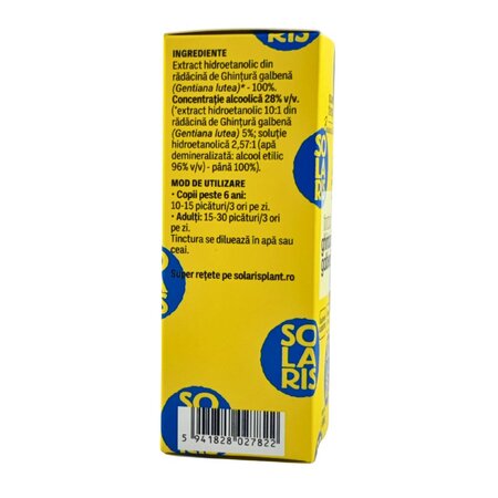 Tinctura de Ghintura galbena, 50 ml, Solaris 745951