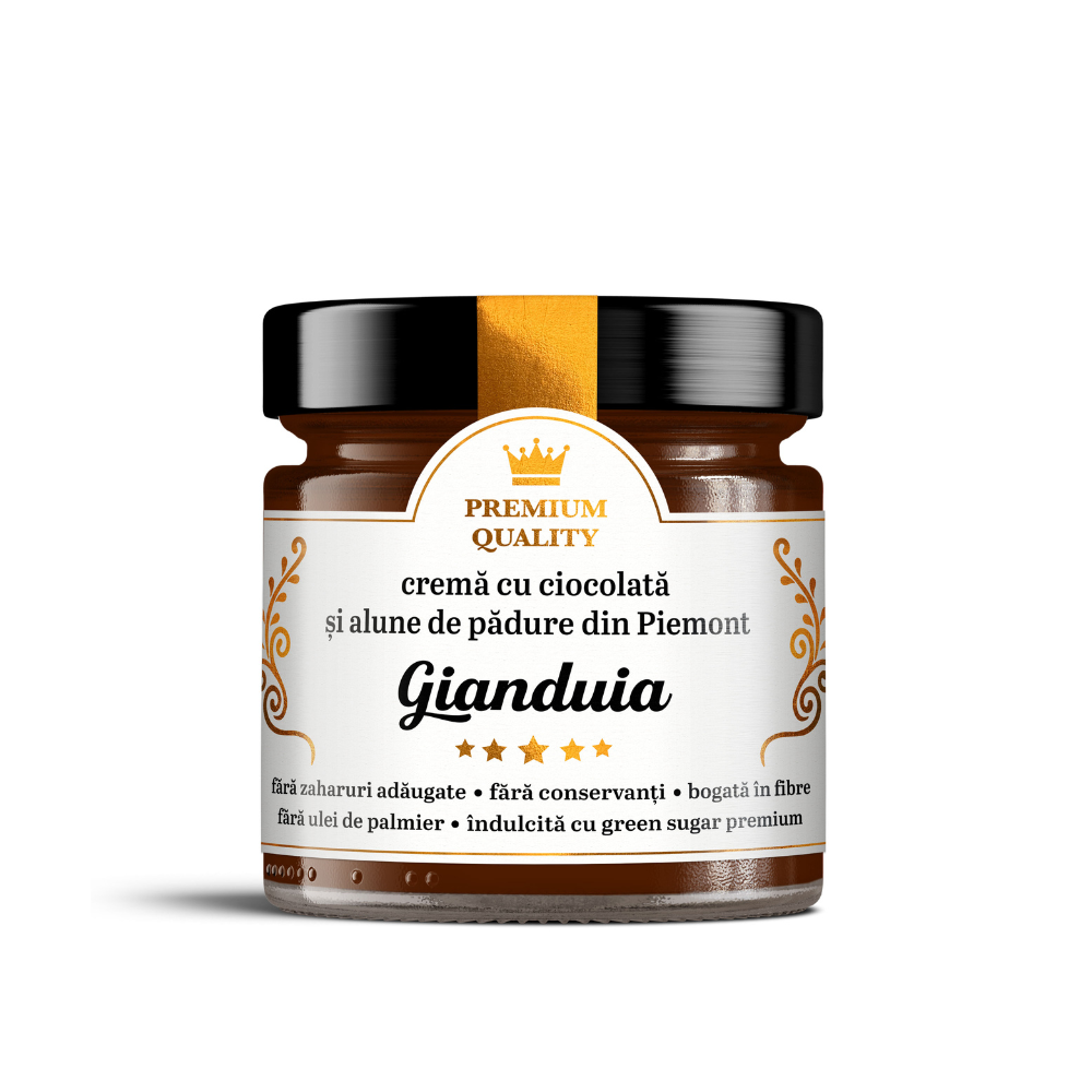 Crema cu ciocolata si alune de padure din Piemont, Gianduia, 250 g, Secretele Ramonei