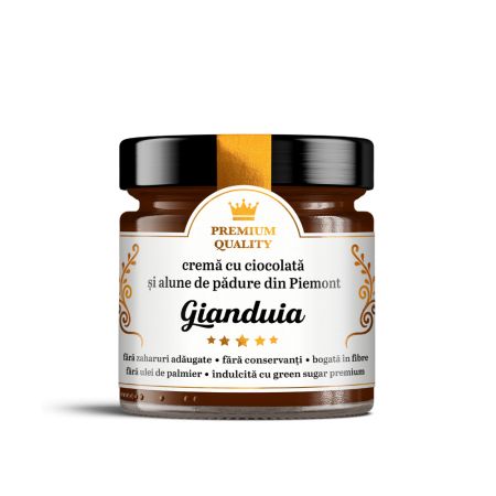 Crema cu ciocolata si alune de padure din Piemont Gianduia, 250 g, Secretele Ramonei