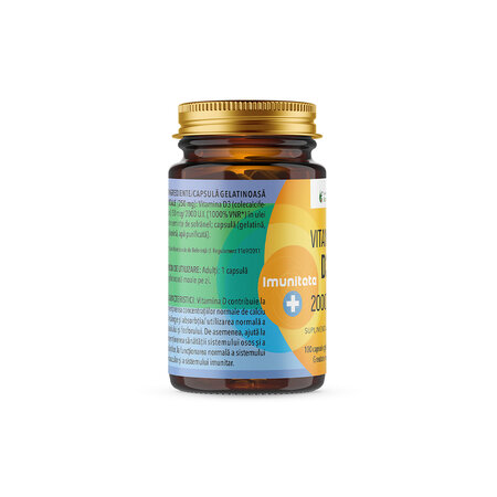 Vitamina D3, 2000UI, 100 capsule moi, Laboratoarele Remedia 746097