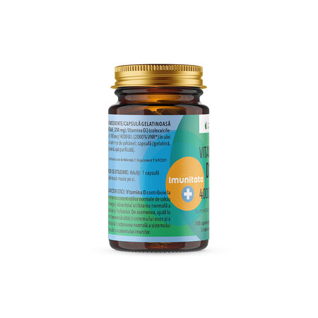Vitamina D3, 4000UI, 100 capsule moi, Laboratoarele Remedia 746100