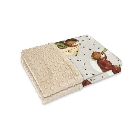 Paturica pufoasa cu doua fete, 75x100 cm, Teddy Bear On Moon, MimiNu