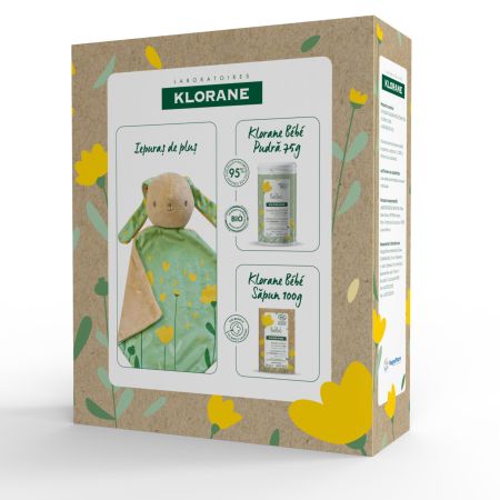 Pachet Pudra Toaleta + Sapun + Iepuras, 75 gr + 100 gr, Klorane Bebe 746242