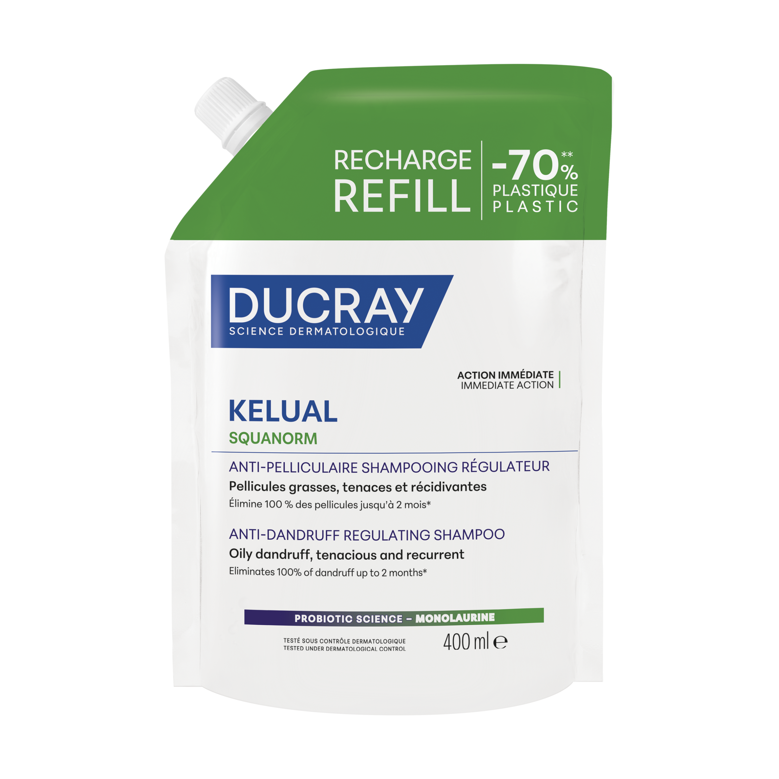 Rezerva sampon antimatreata grasa Kelual Squanorm, 400 ml, Ducray