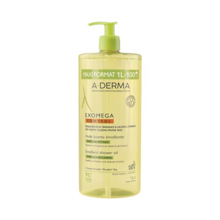 Ulei de dus emolient, piele uscata, piele atopica Exomega Control, 1 litru, A-Derma