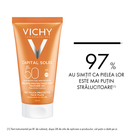 Emulsie matifianta cu SPF 50+ pentru fata Dry touch Capital Soleil, 50 ml, Vichy 716983