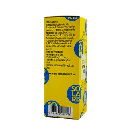 Tinctura de ardei iute, 50 ml, Solaris 746524