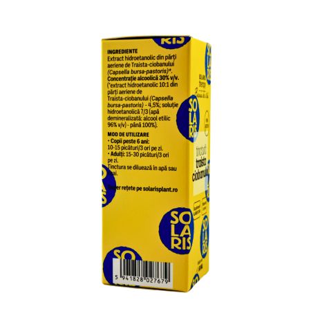 Tinctura Traista Ciobanului, 50 ml, Solaris 746545