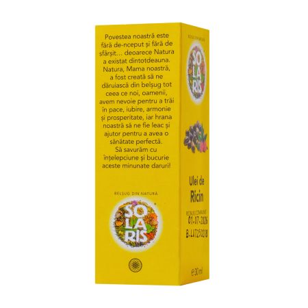 Ulei de ricin, 30 ml, Solaris 746982